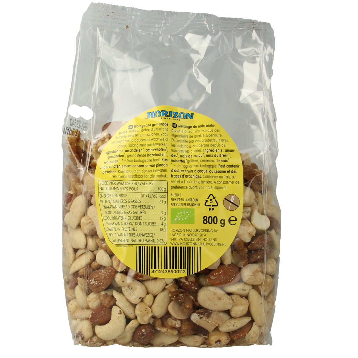 Horizon Gemengde noten bio 800.00 Gram