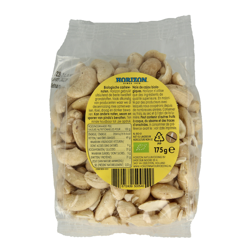 Horizon Cashewnoten heel bio 175 Gram