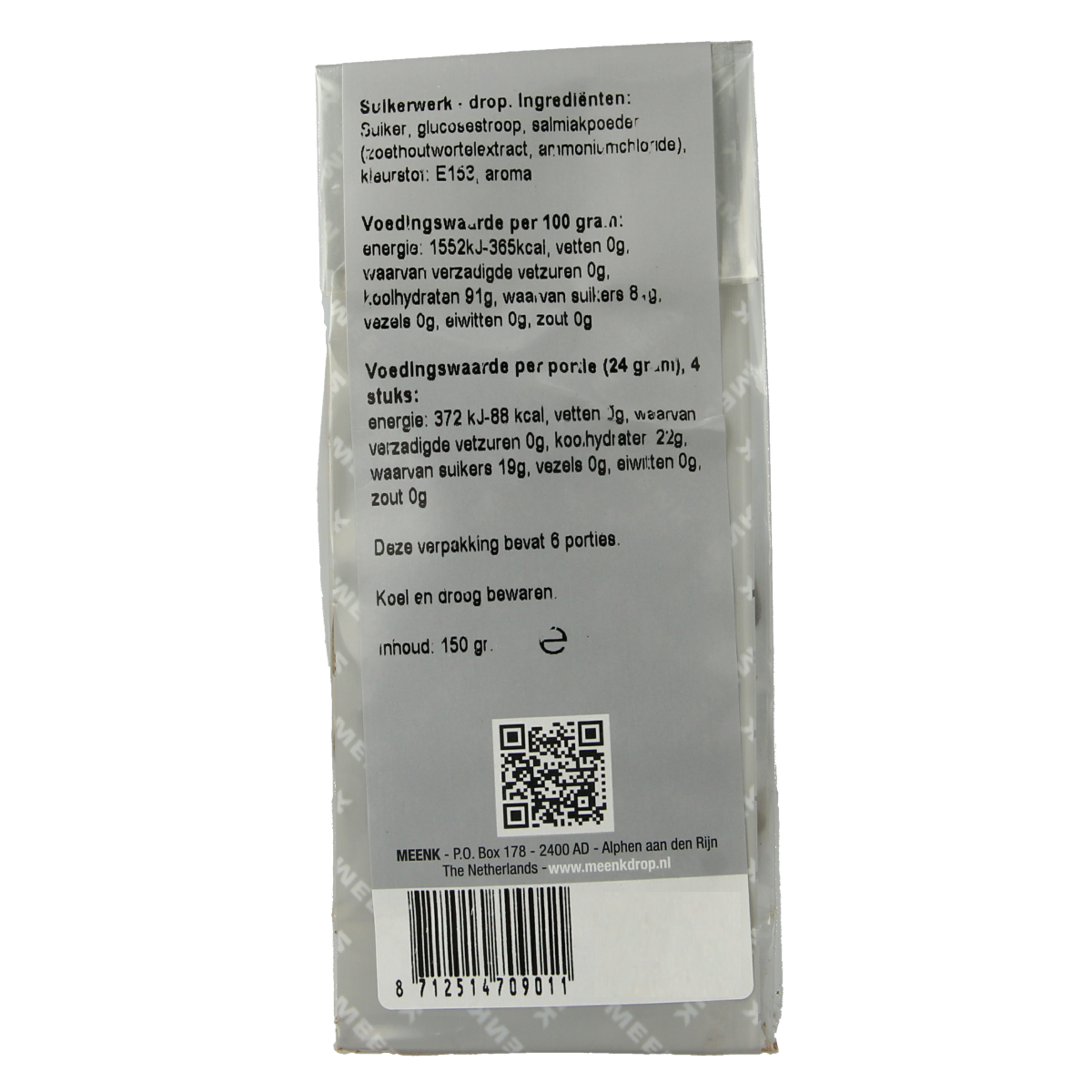 Meenk Salmiak stokjes 150.00 Gram