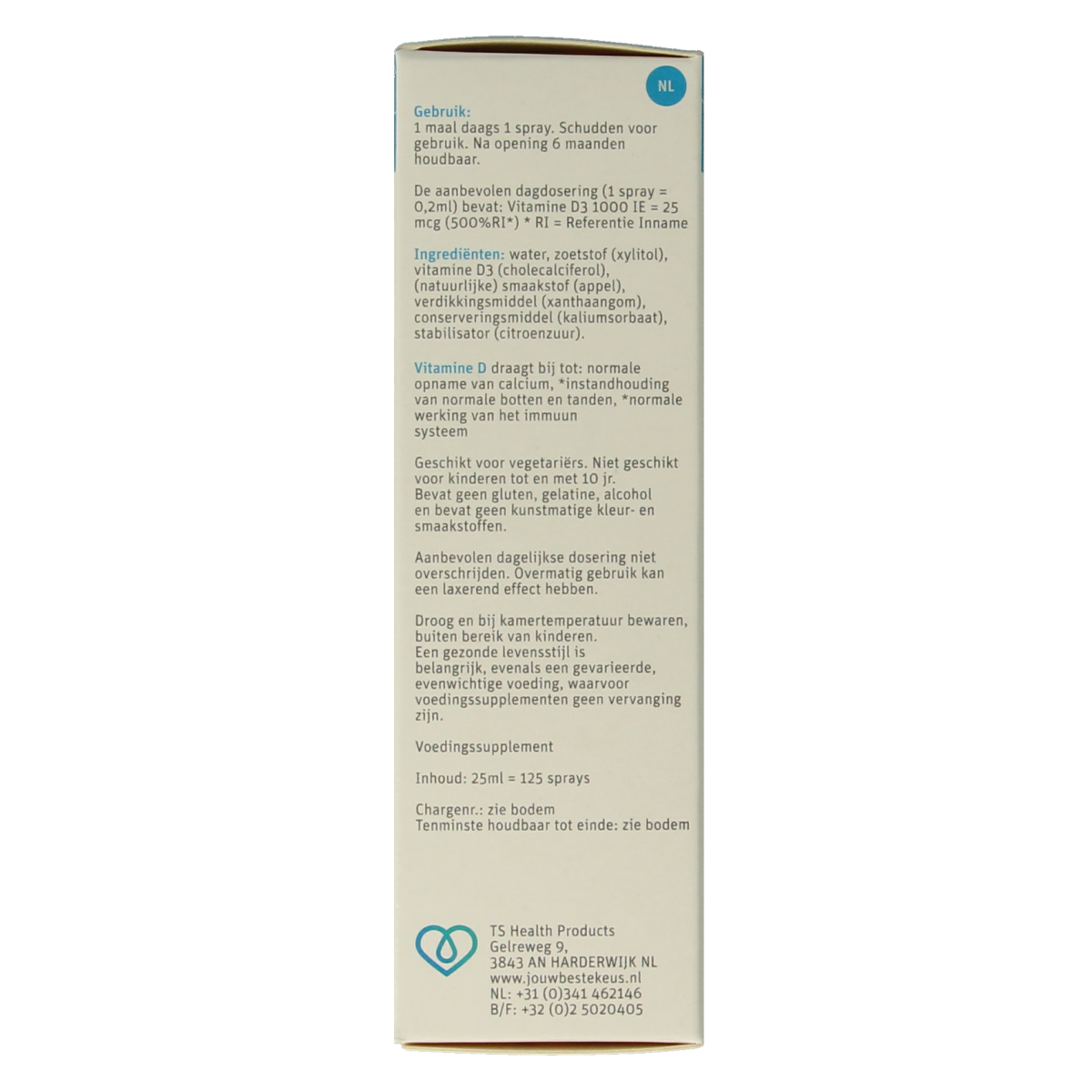 TS Choice Vitaminespray vitamine D 1000 25.00 Milliliter