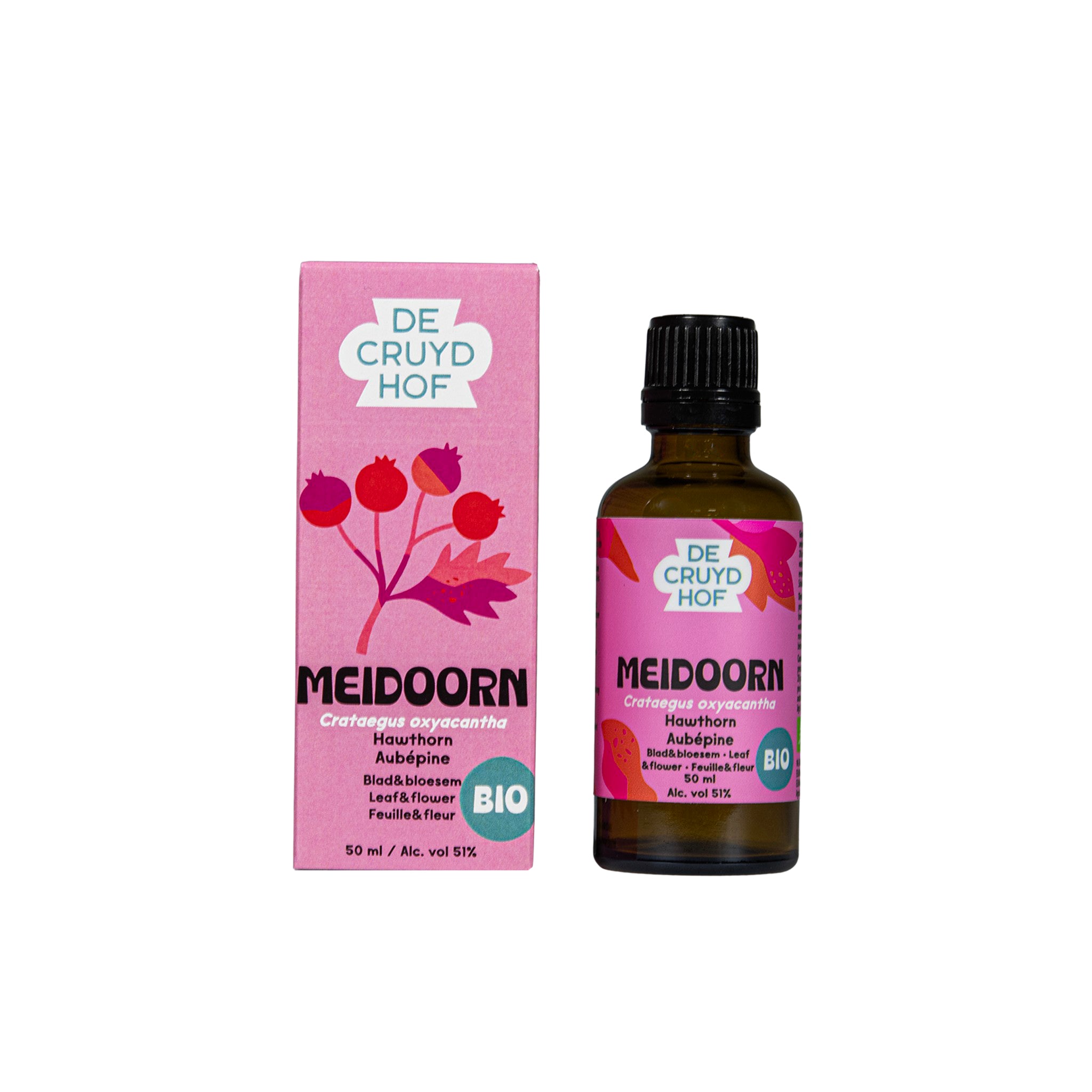 Cruydhof Crataegus oxyacantha fol & flor/meidoorn bio 50.00 Milliliter