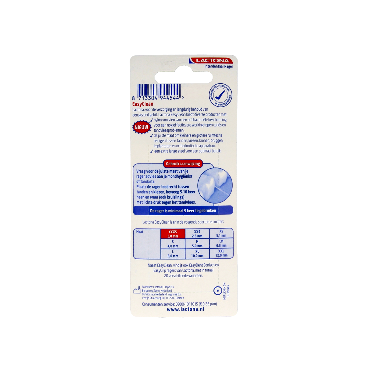 Lactona Easyclean XXXS 2.0 mm 8.00 Stuks