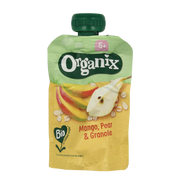 Organix Knijpfruit  mango, peer & granola 6+ mnd  bio 100.00 Gram