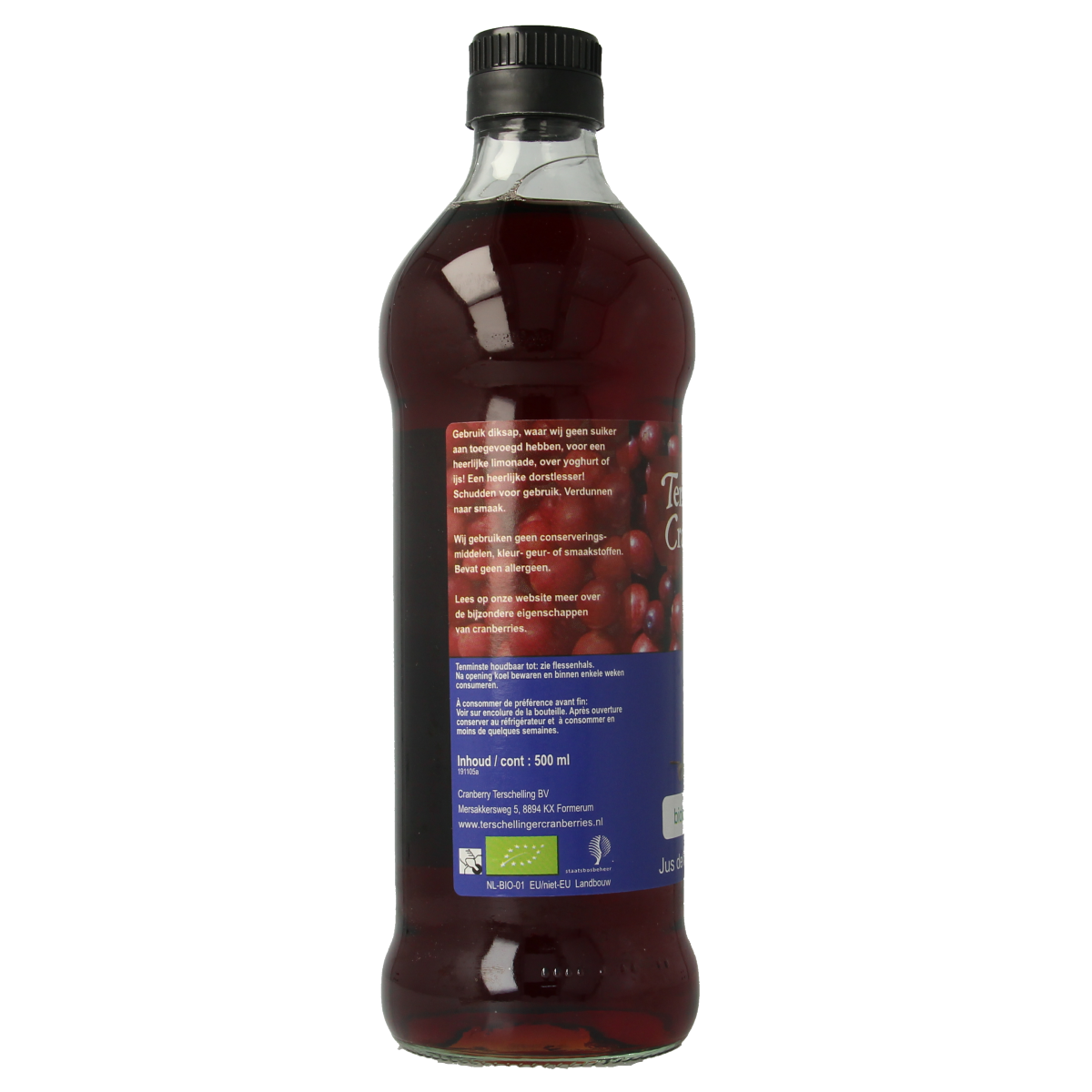 Terschellinger Cranberry diksap bio 500.00 Milliliter