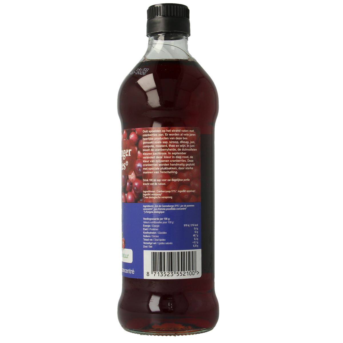 Terschellinger Cranberry diksap bio 500.00 Milliliter