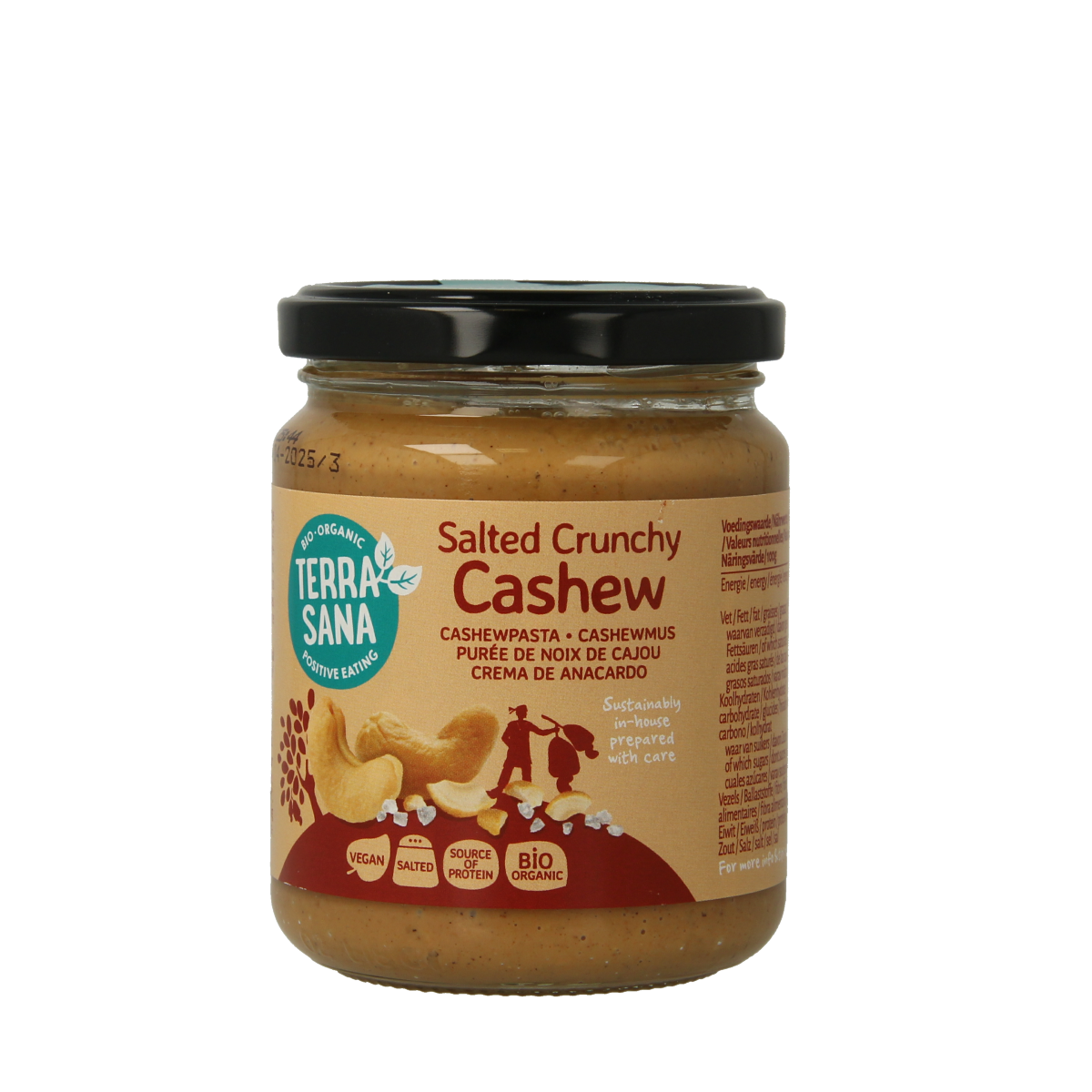 TerraSana Cashewpasta crunchy met himalayazout bio 250.00 Gram