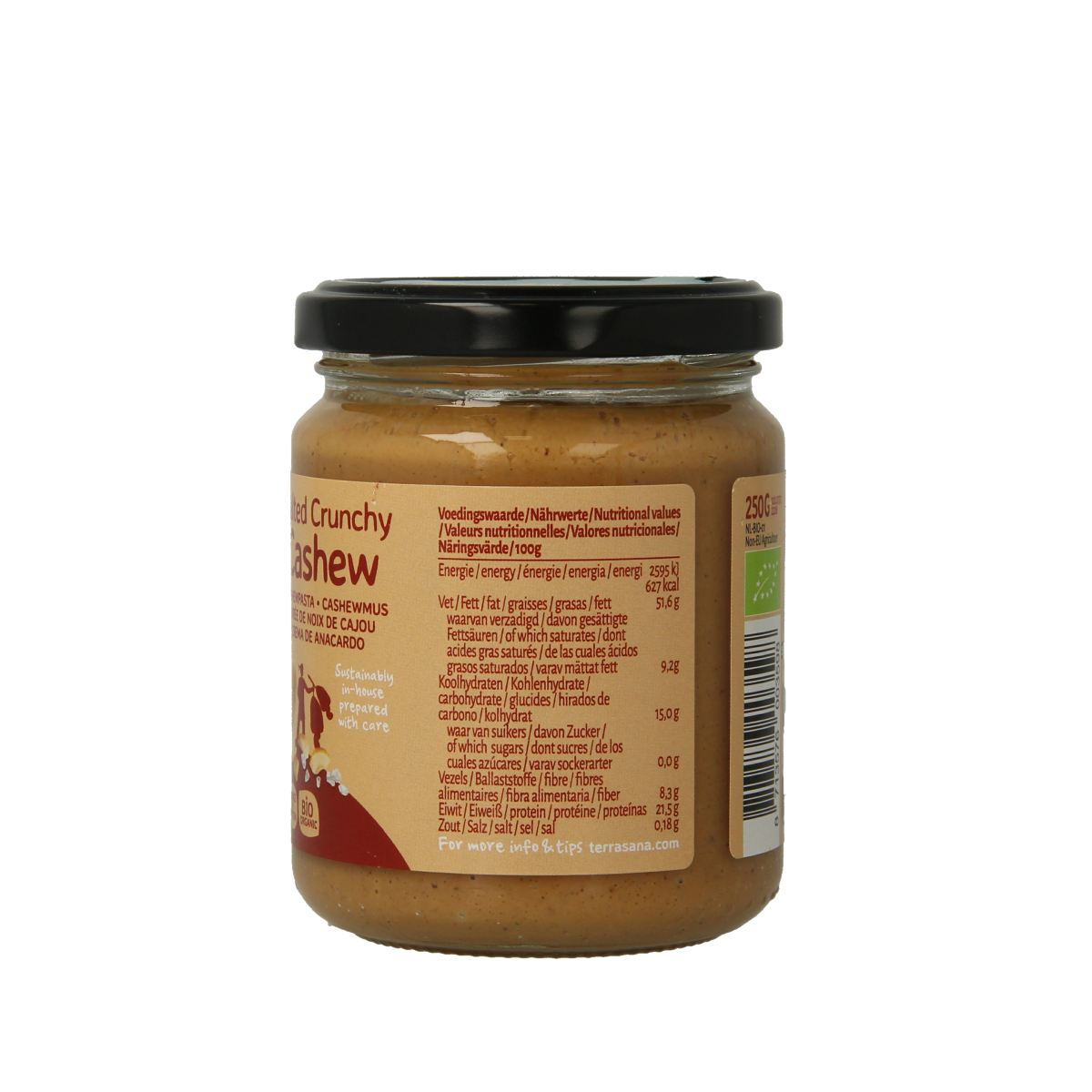 TerraSana Cashewpasta crunchy met himalayazout bio 250.00 Gram