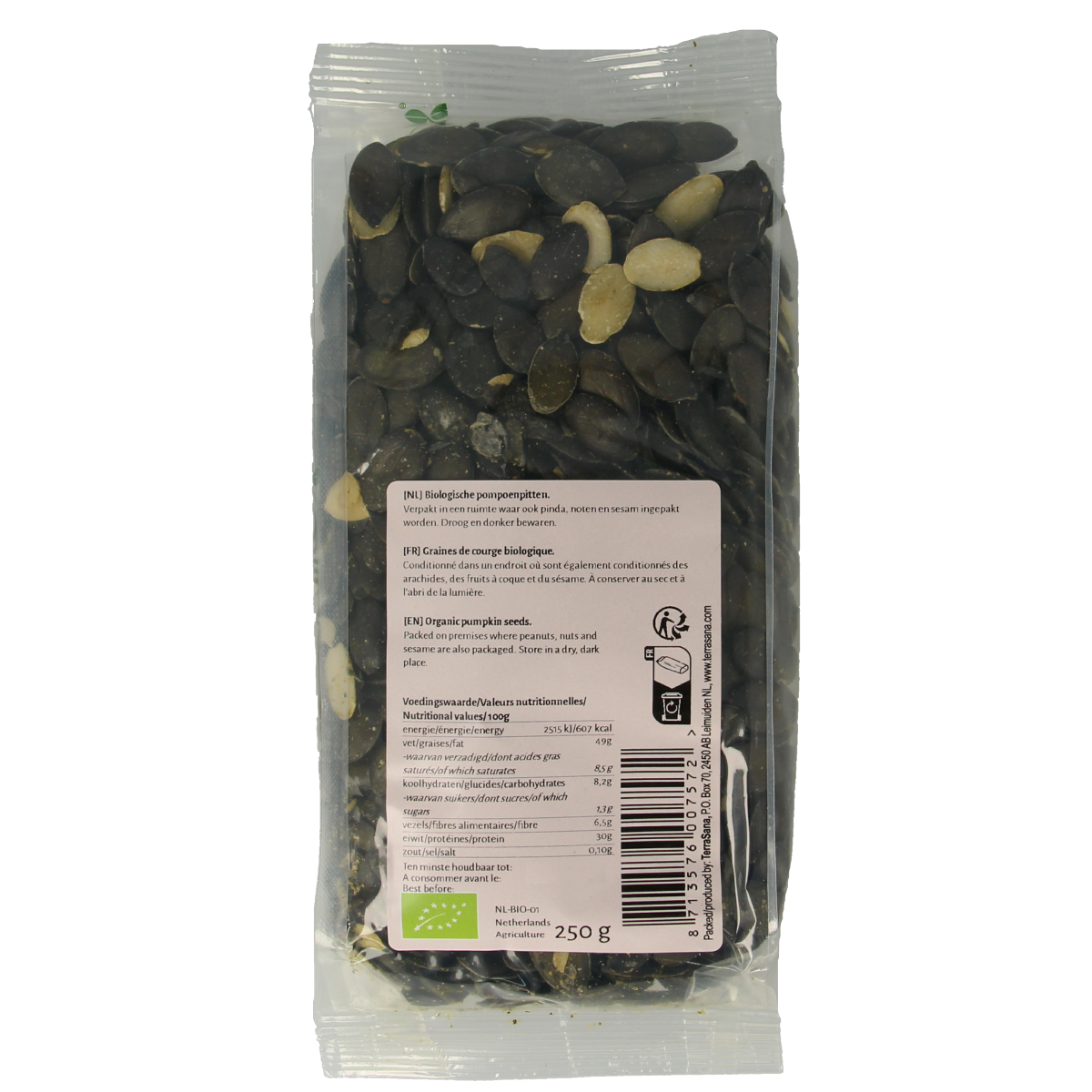 TerraSana Pompoenpitten bio 250.00 Gram