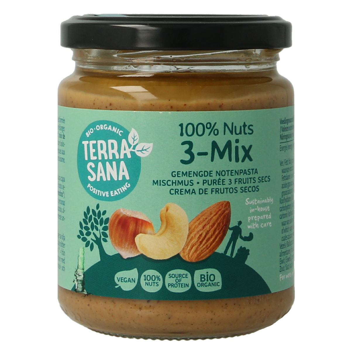 TerraSana 3 mix notenpasta zonder pinda bio 250.00 Gram
