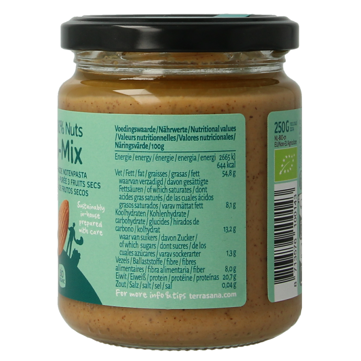 TerraSana 3 mix notenpasta zonder pinda bio 250.00 Gram