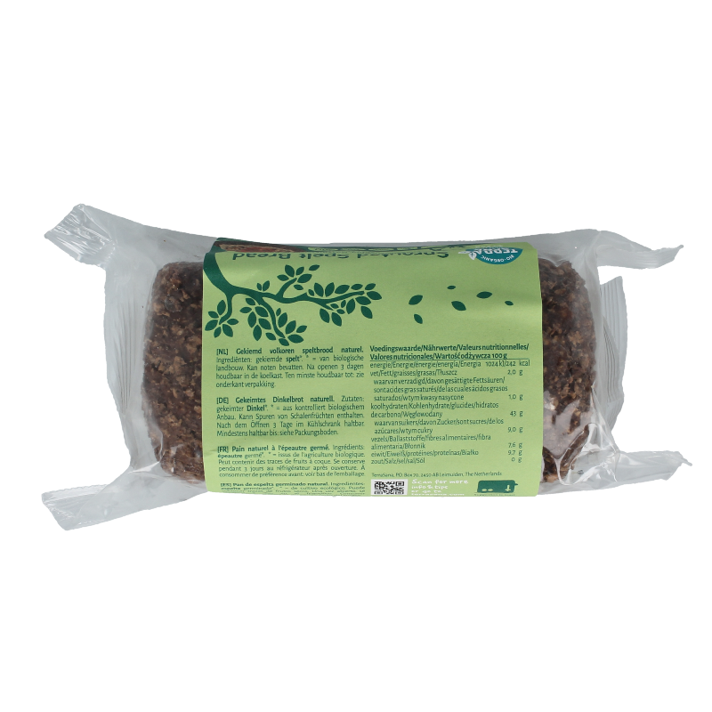 TerraSana Gekiemd speltbrood naturel bio 400 Gram