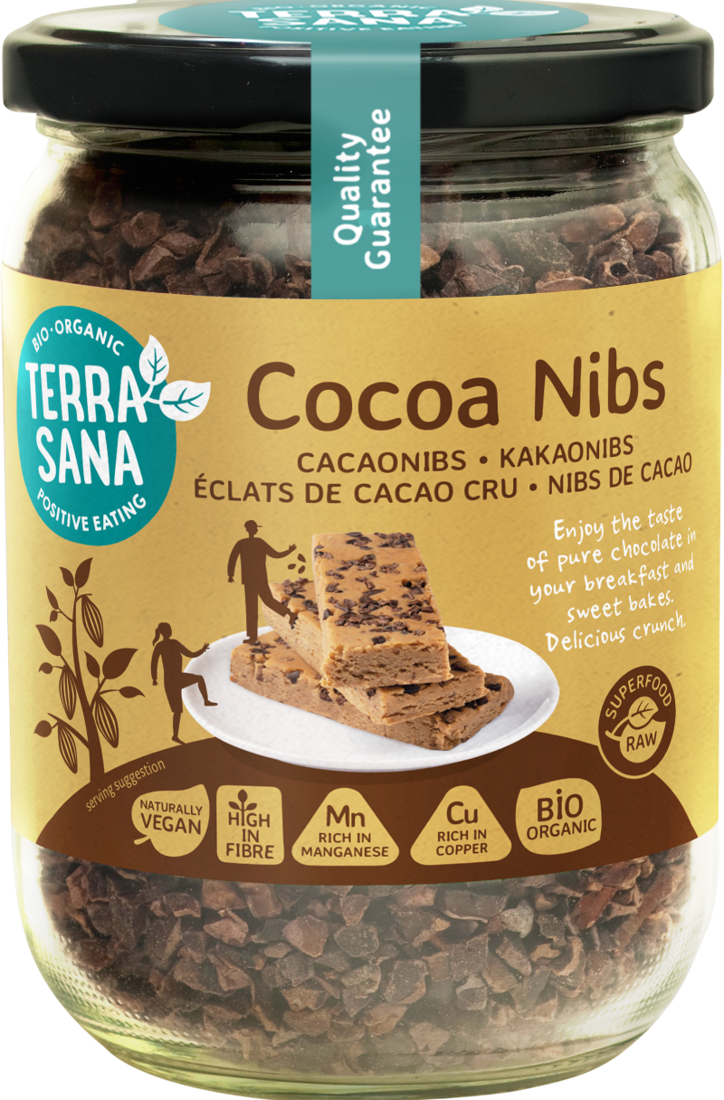 TerraSana Raw cacao nibs in glas bio 230.00 Gram