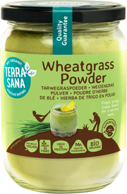 TerraSana Raw tarwegras poeder in glas bio 130 Gram