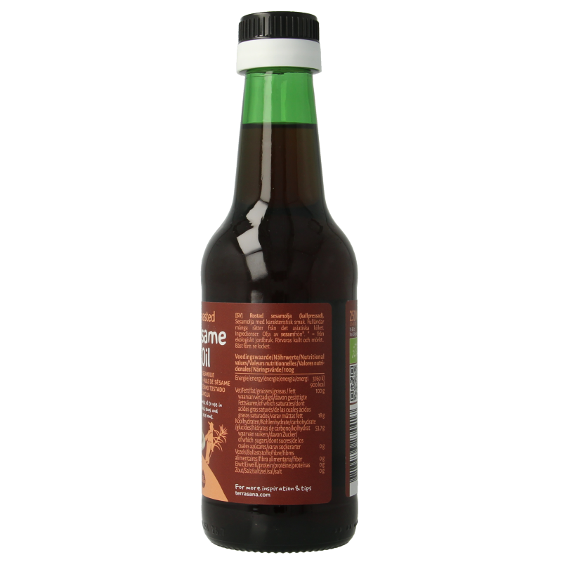 TerraSana Geroosterde sesamolie bio 250 Milliliter