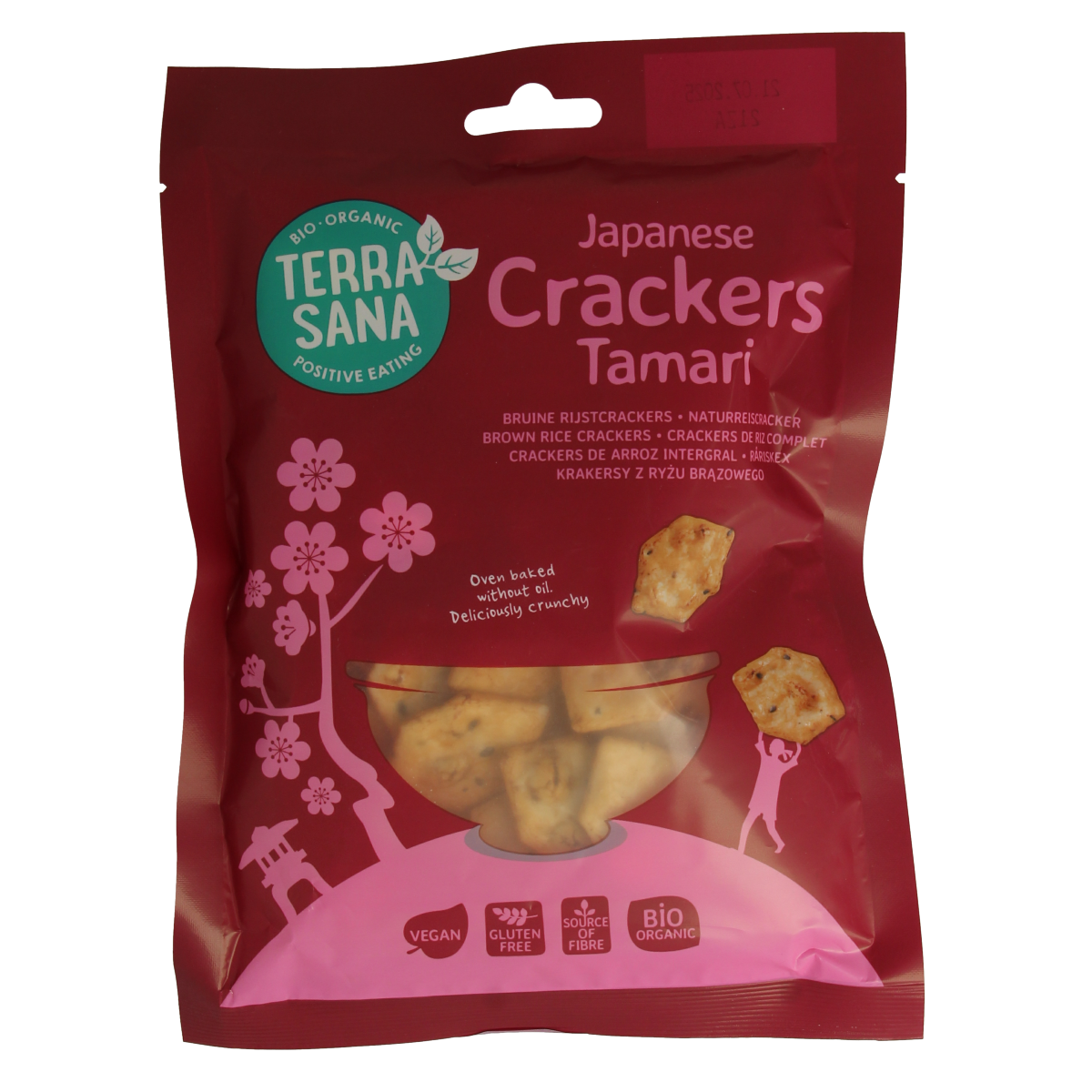 TerraSana Japanse bruine rijstcrackers eko 60.00 Gram
