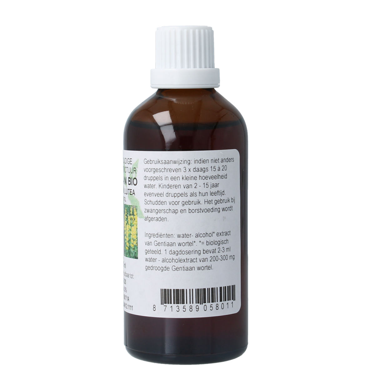 Cruydhof Gentiana lutea radix / gentiaan tinctuur bio 100.00 Milliliter