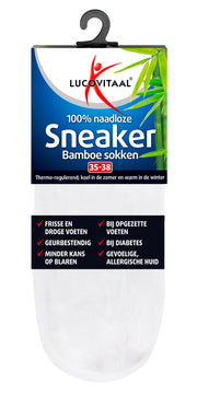Lucovitaal Bamboe sneakersok wit maat 35-38 1 Paar