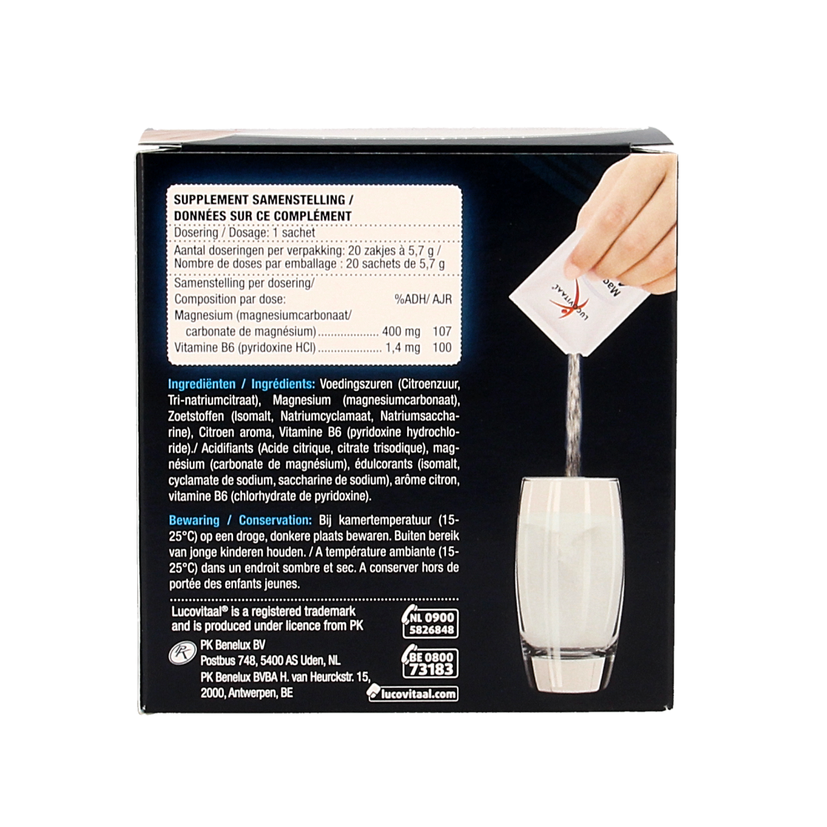 Lucovitaal Magnesium 400 forte 20.00 Sachets