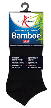 Lucovitaal Bamboe enkelsok zwart  maat 35-38 1.00 Paar