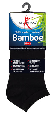 Lucovitaal Bamboe enkelsok zwart  maat 39-42 1.00 Paar