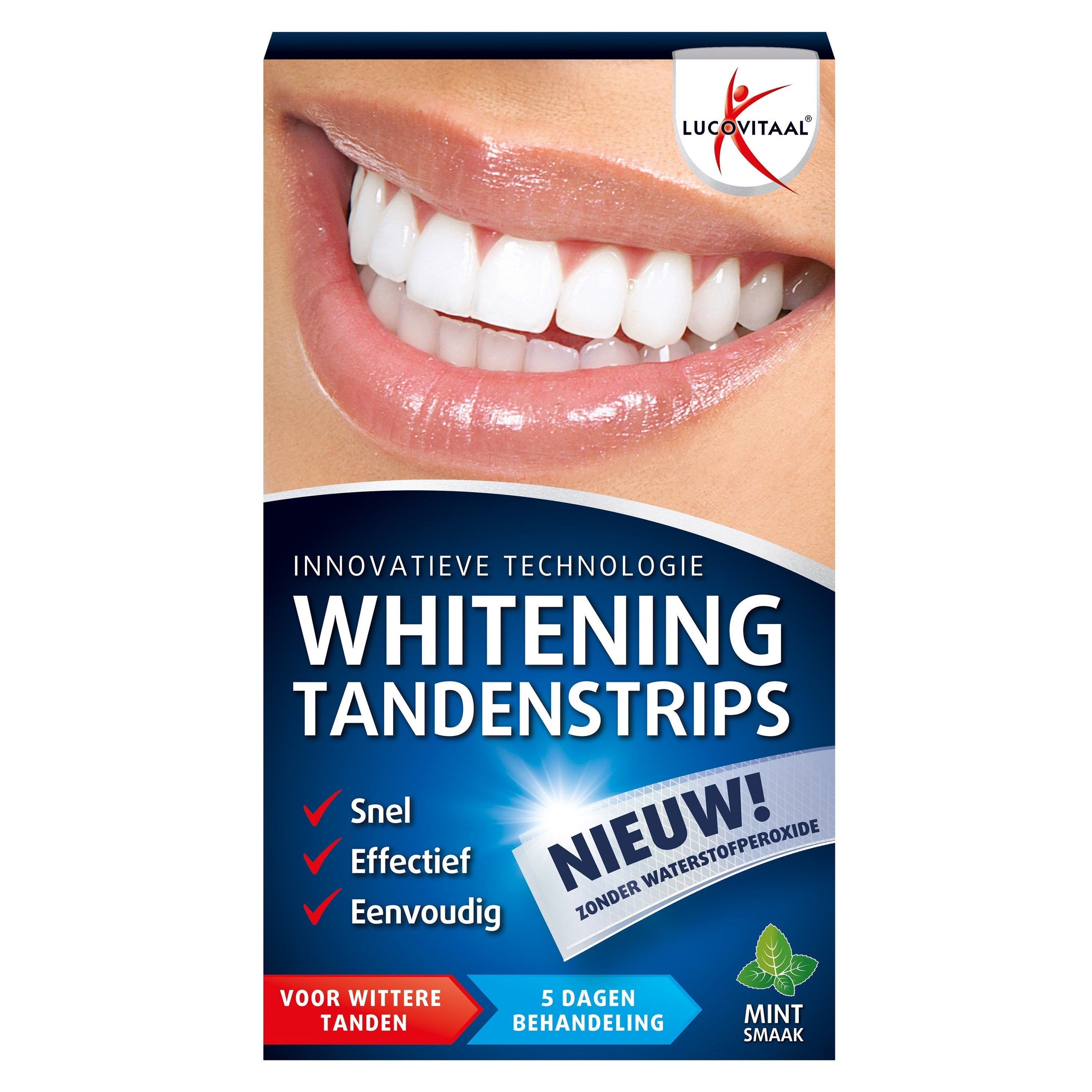 Lucovitaal Whitening tandenstrips mint 1 Set