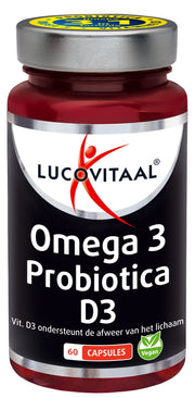 Lucovitaal Omega 3 probiotica D3 vegan 60.00 Capsules