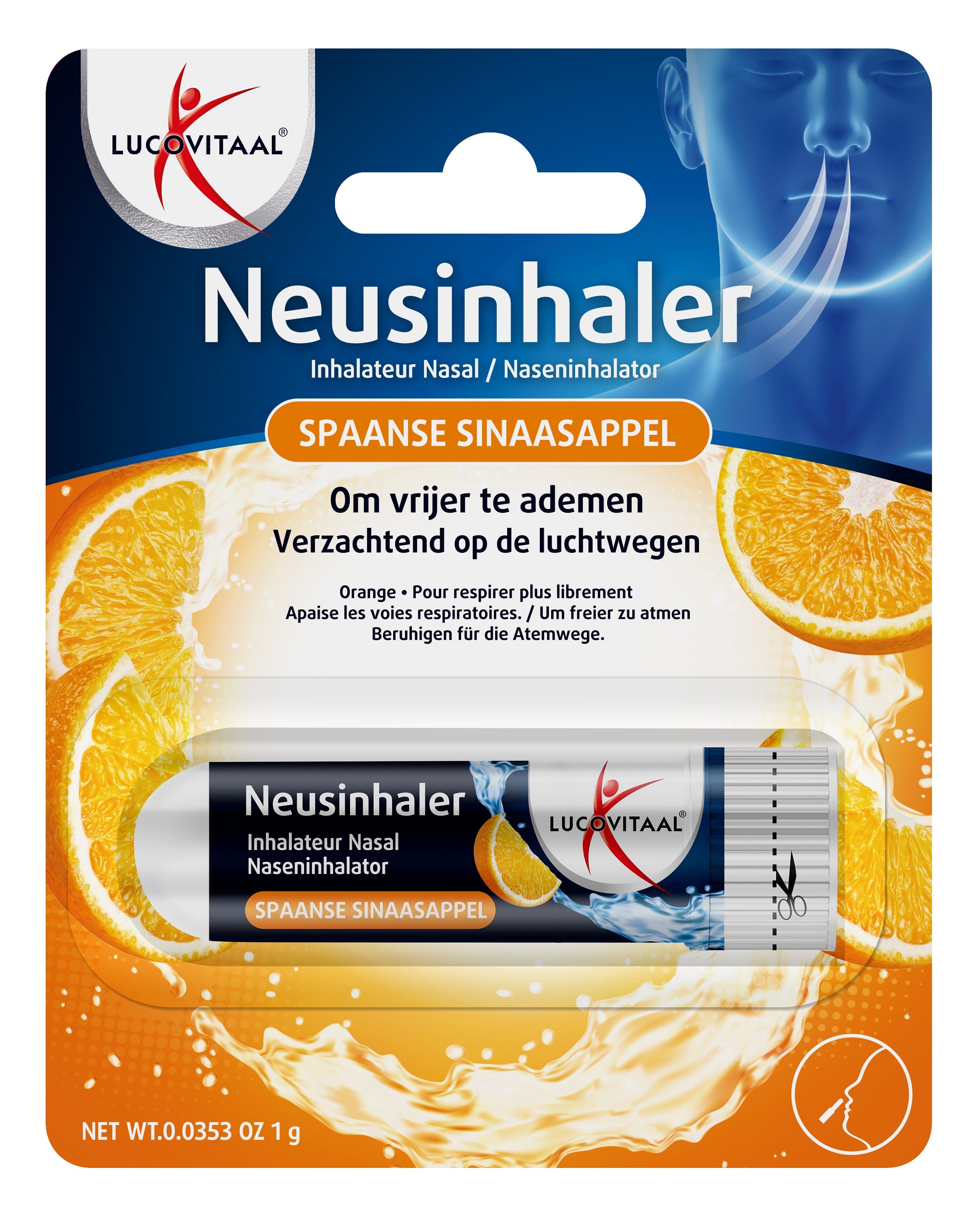 Lucovitaal Neusinhaler spaanse sinaasappel 1.00 Stuks
