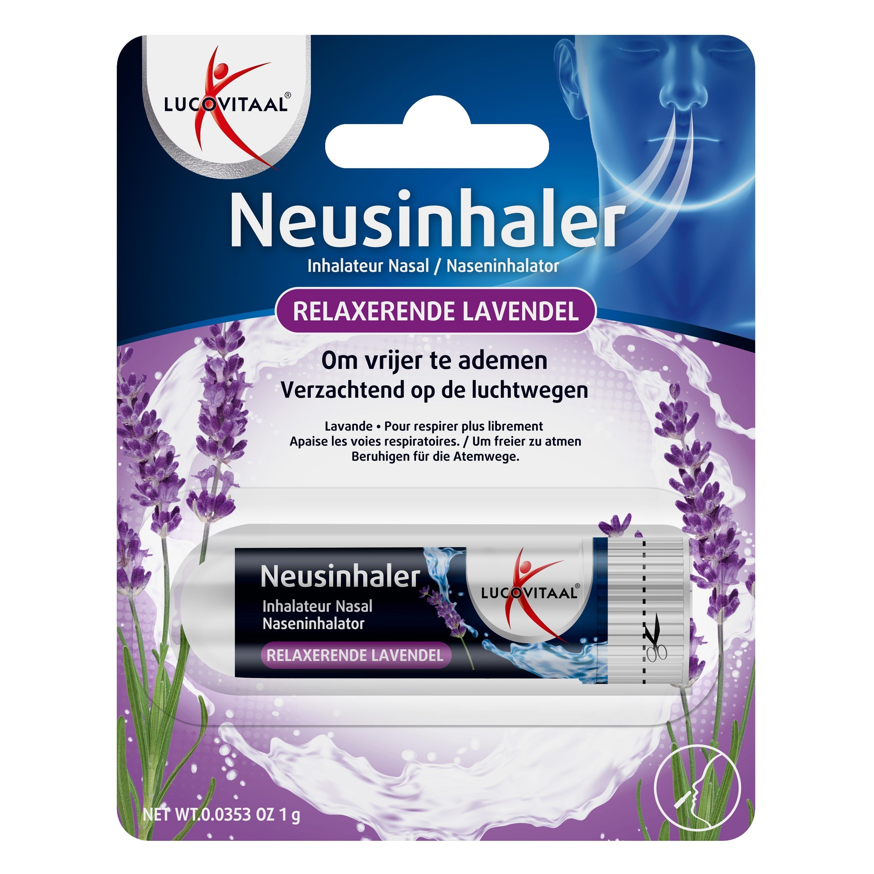 Lucovitaal Neusinhaler relaxerende lavendel 1 Stuks