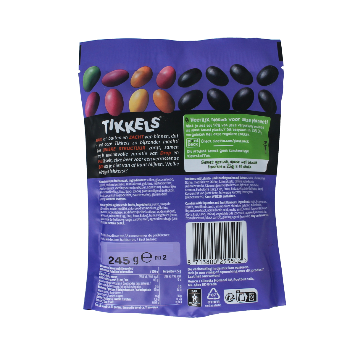 Venco Tikkels drop & fruit 245.00 Gram