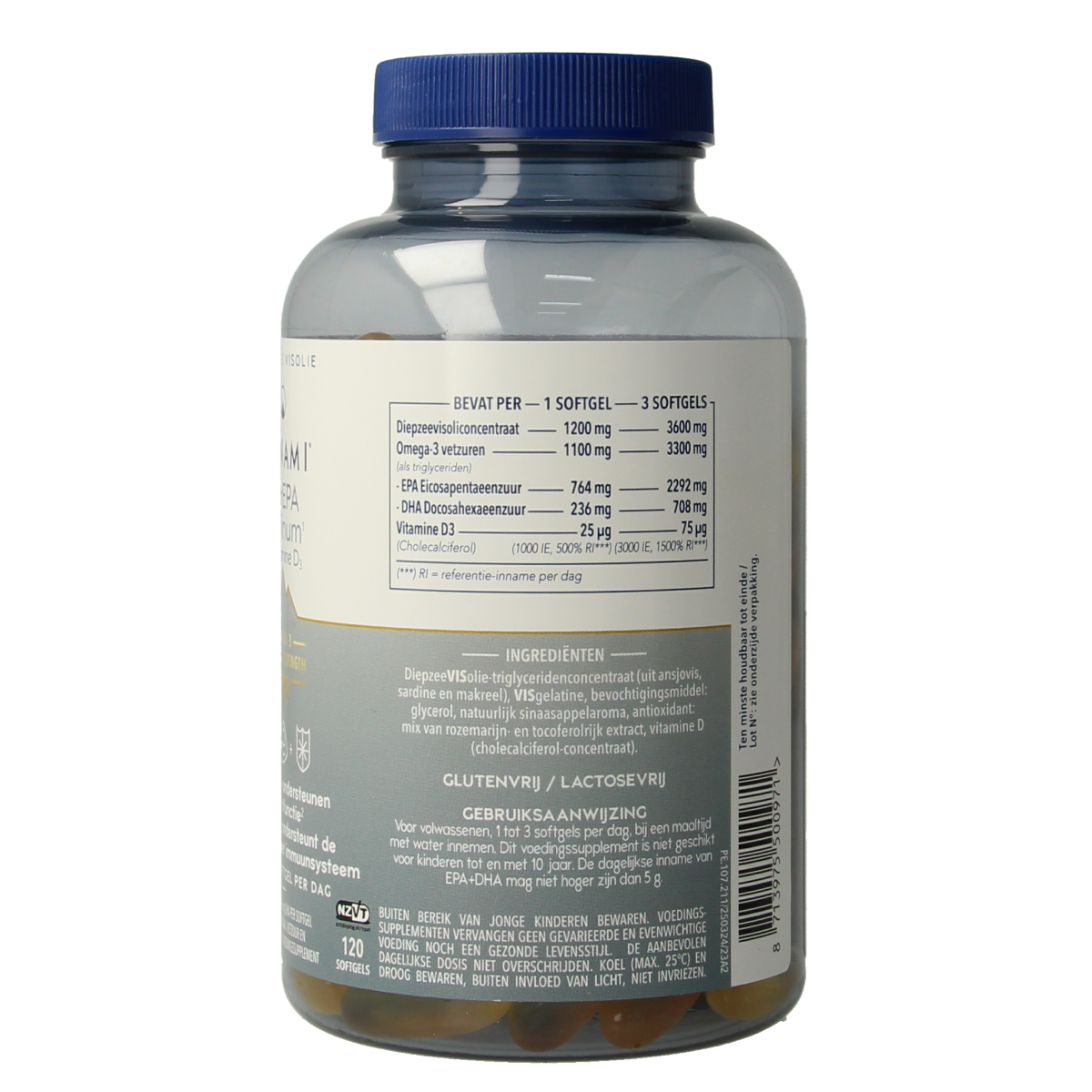 Minami MorEPA platinum + vitamine D3 120.00 Softgels