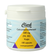 Clark Vitamine B5 pantotheenzuur 500mg 100 Vegetarische capsules