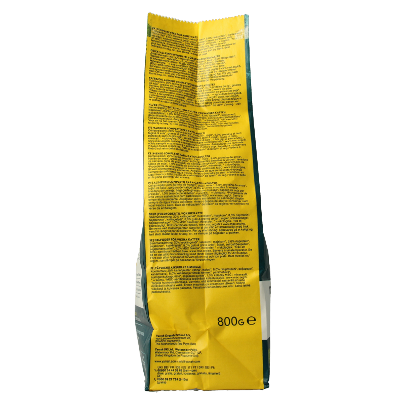 Yarrah Adult kattenvoer met kip bio 800 Gram