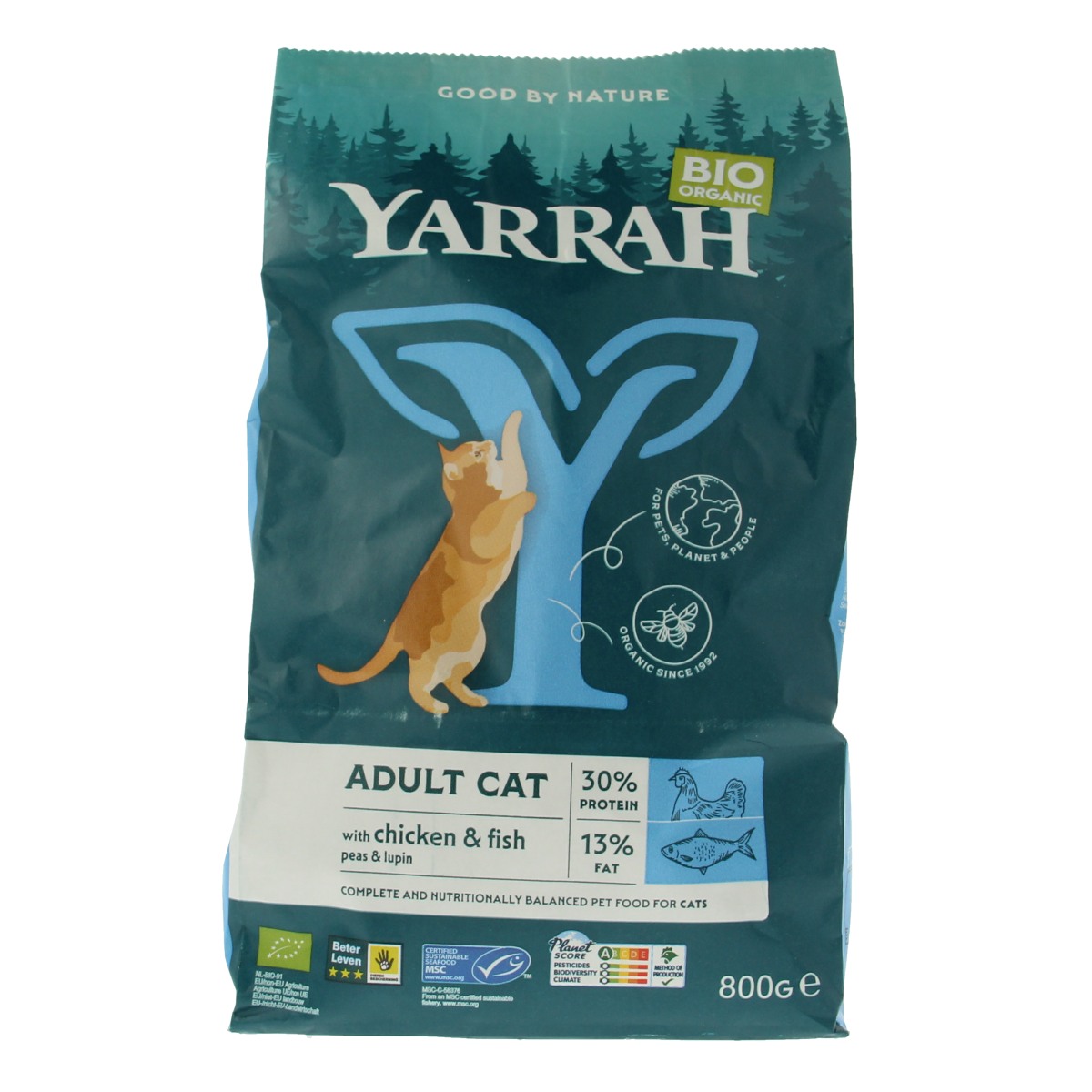 Yarrah Adult kattenvoer met vis bio 800.00 Gram