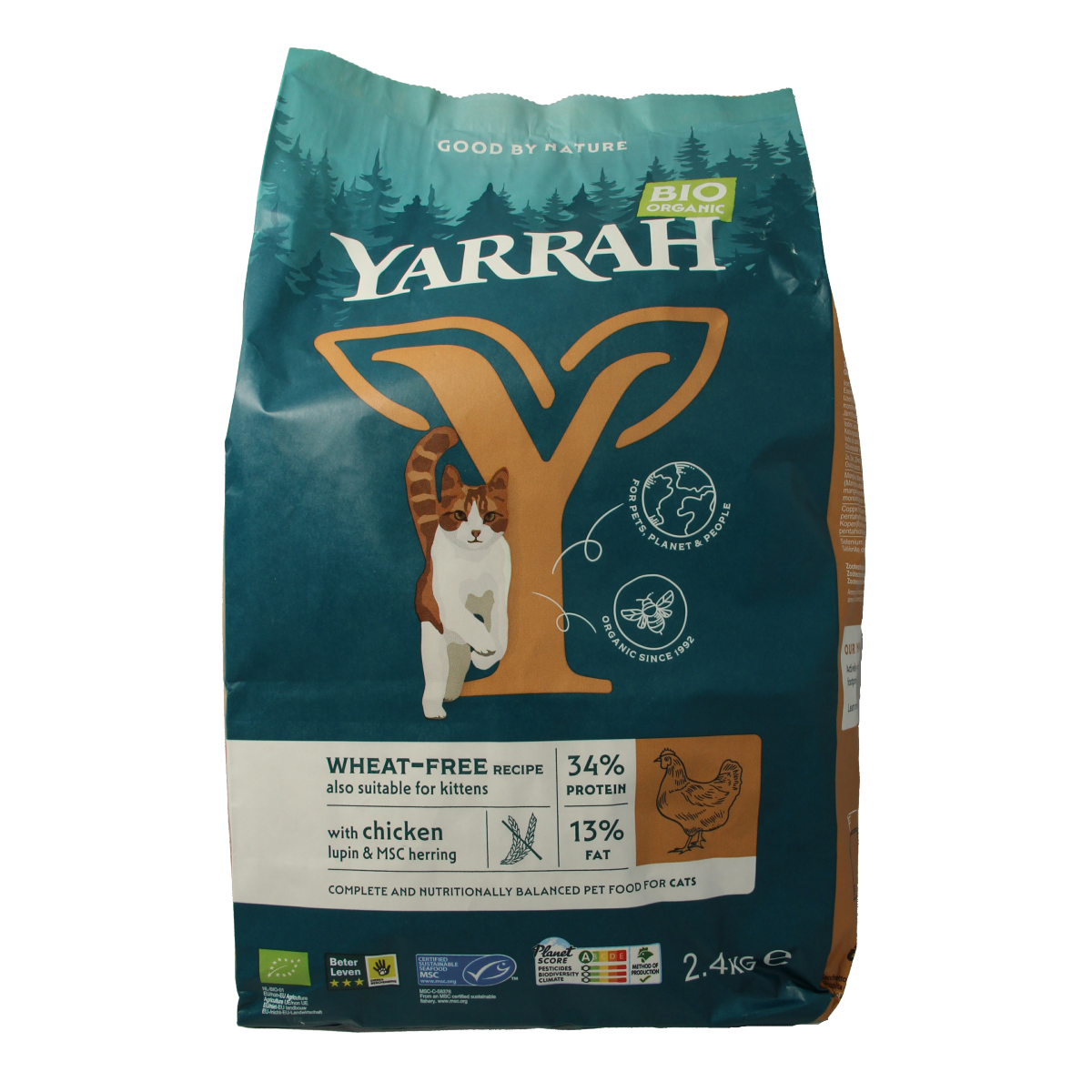 Yarrah Kattenvoer wheat-free met kip bio 2400.00 Gram