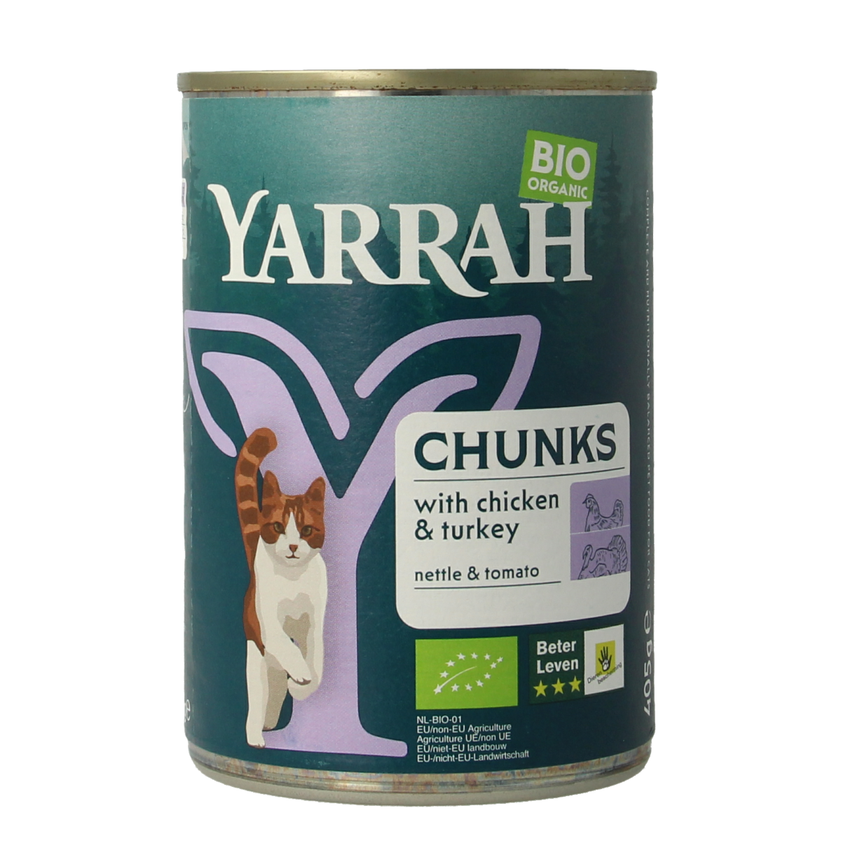 Yarrah Kat kip kalkoen in saus bio 405.00 Gram