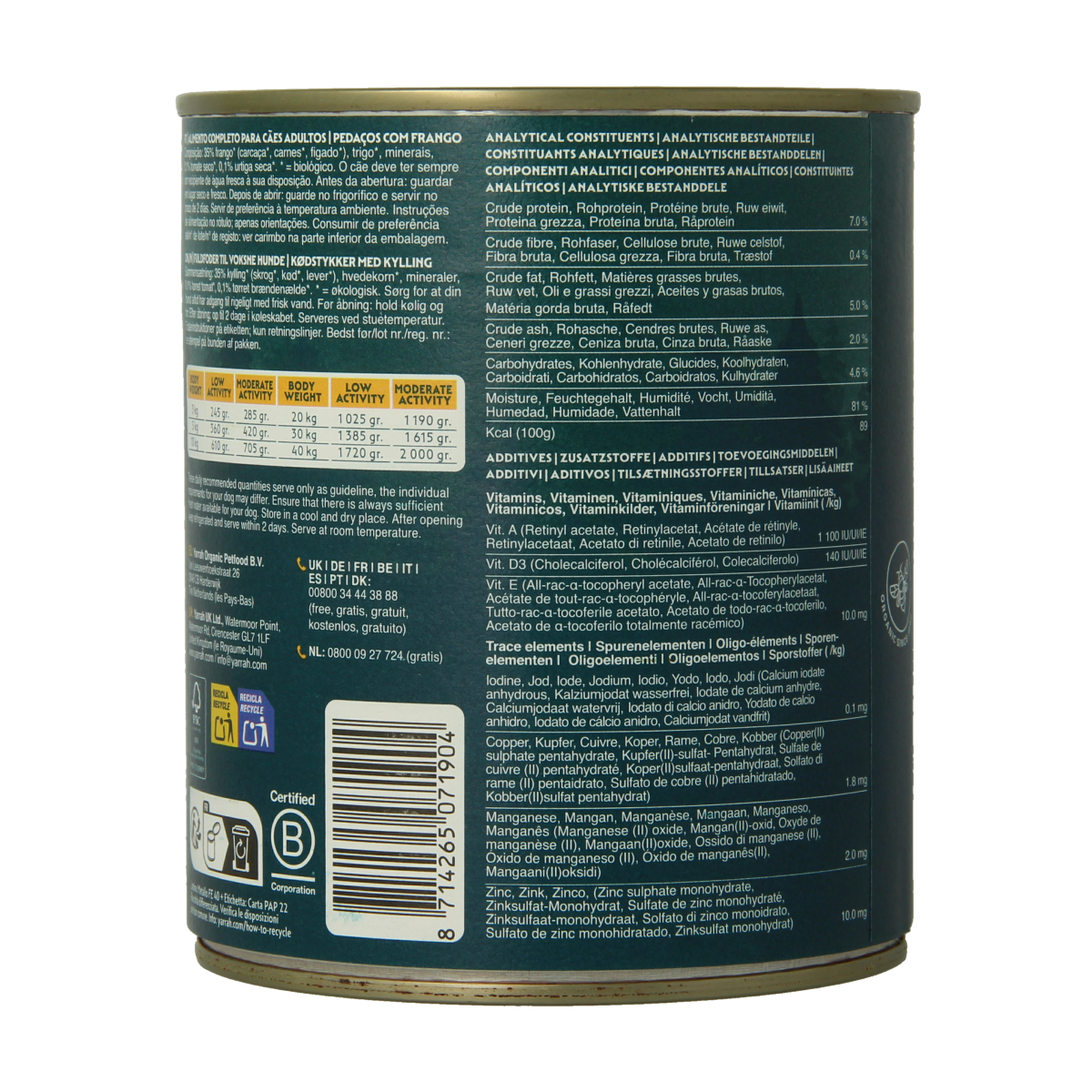Yarrah Hondenvoer chunks kip in saus bio 820.00 Gram