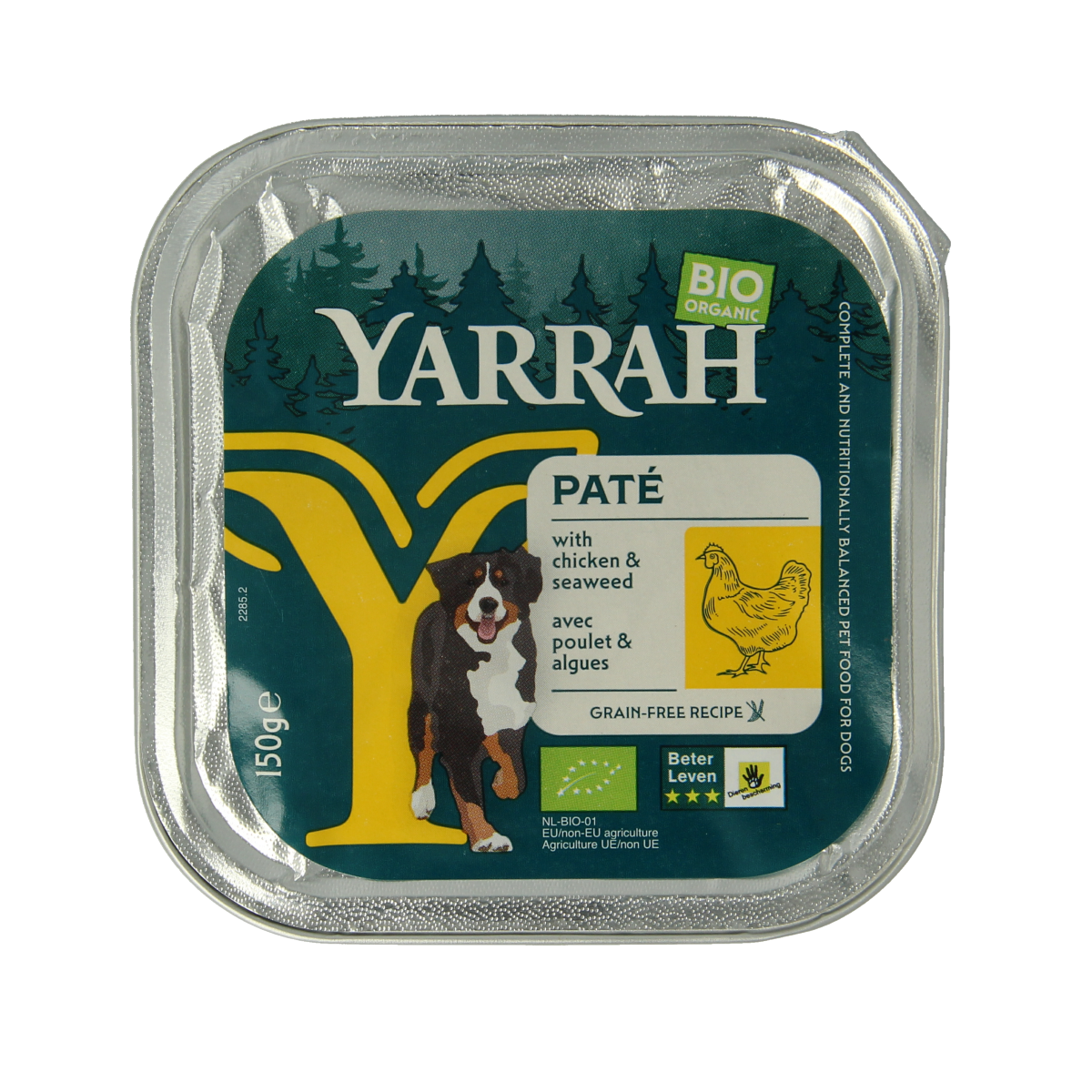 Yarrah Hondenvoer pate met kip bio 150.00 Gram