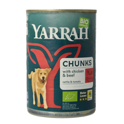 Yarrah Hondenvoer chunks rund en kip in saus bio 405.00 Gram