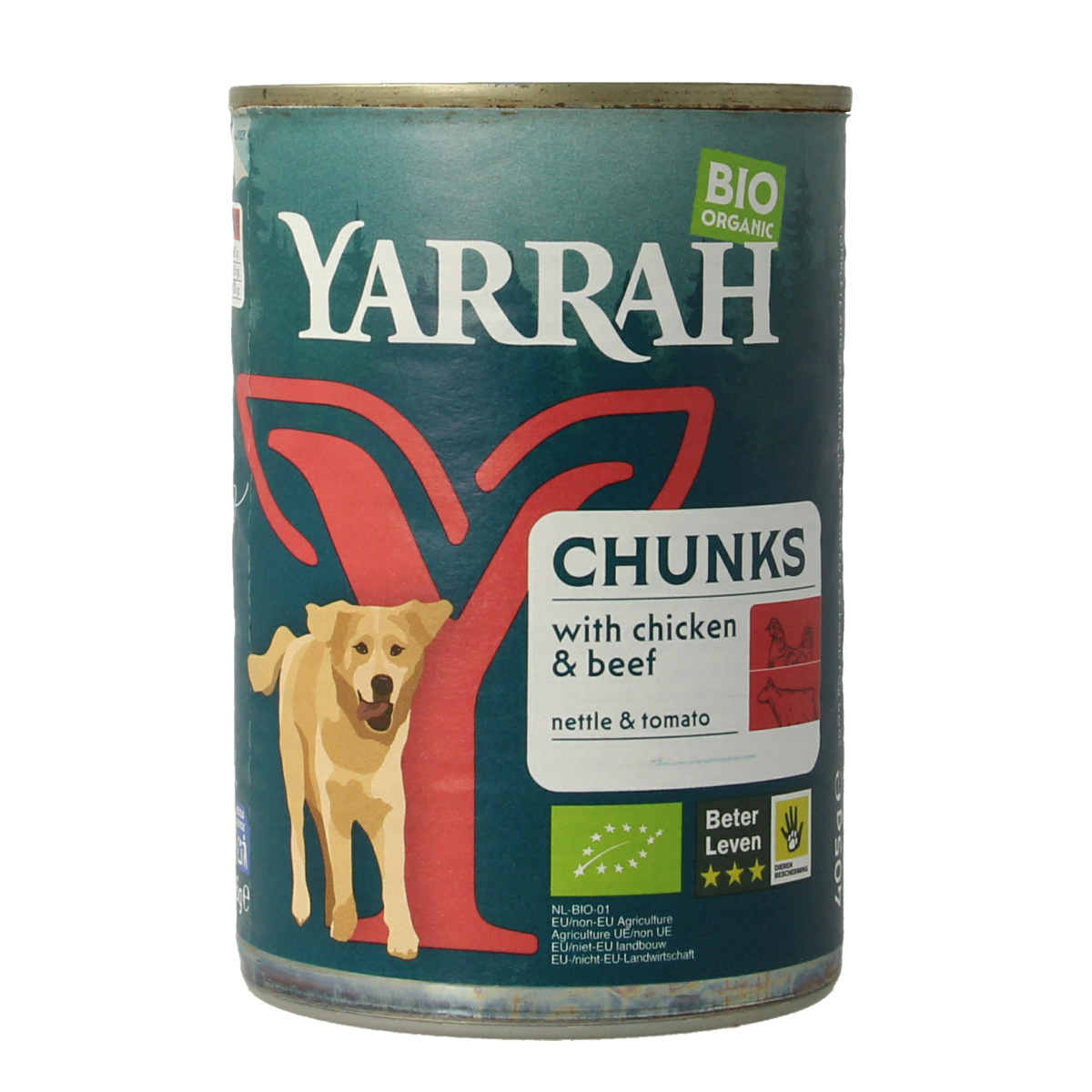 Yarrah Hondenvoer chunks rund en kip in saus bio 405.00 Gram
