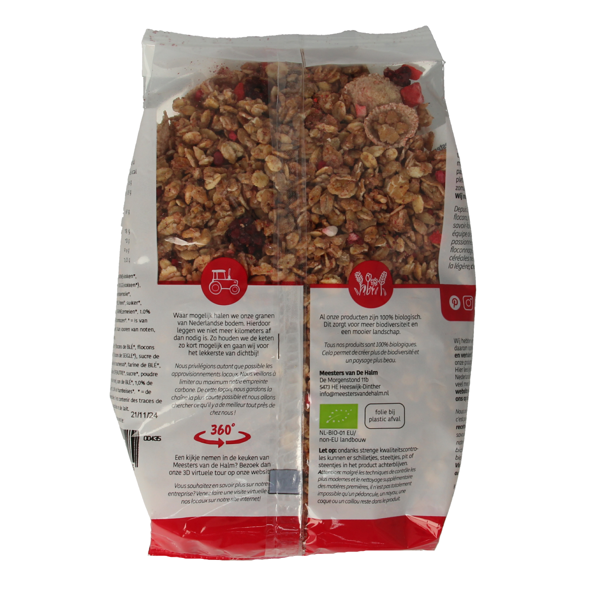 De Halm Muesli krokant bosvruchten bio  500.00 Gram
