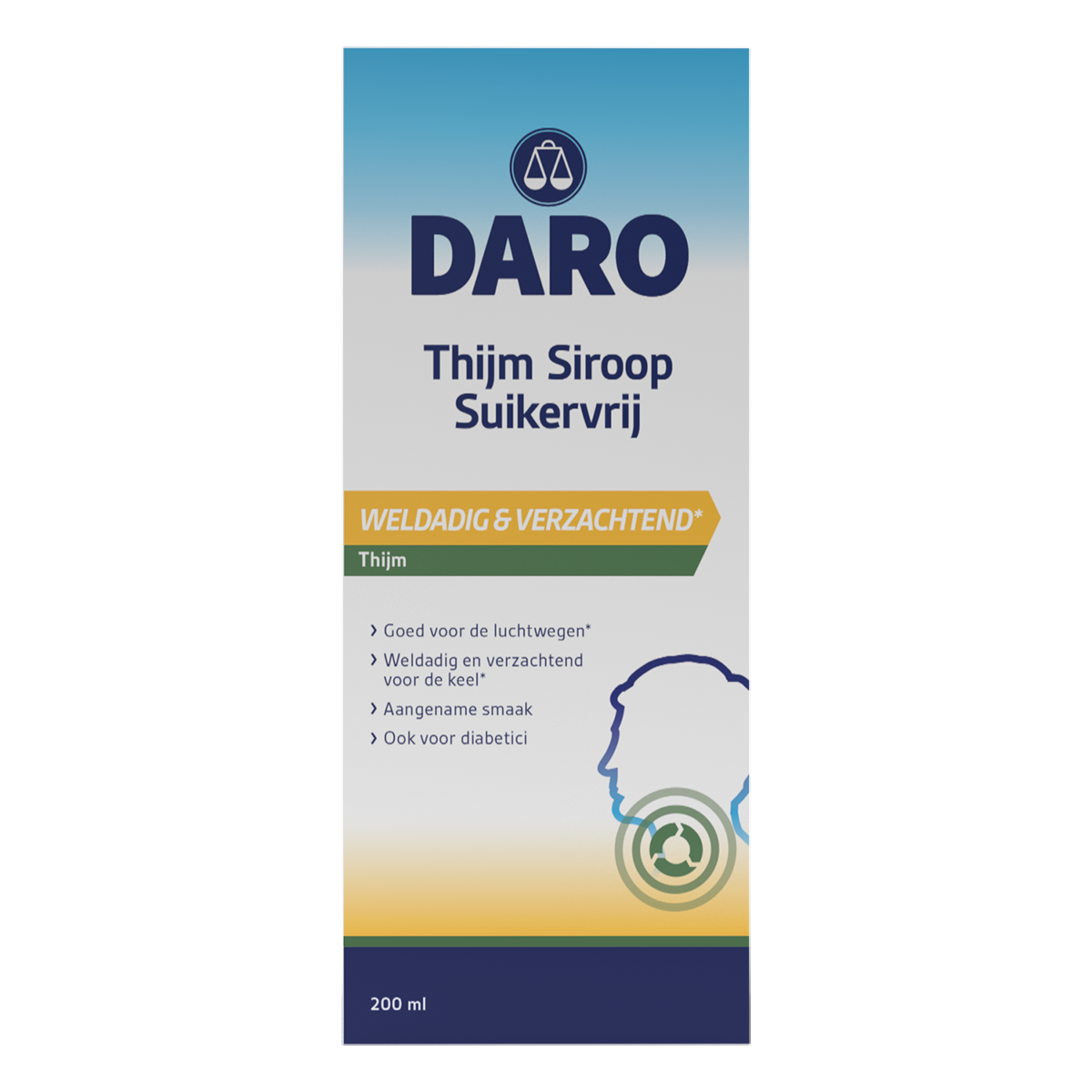 Daro Thijmsiroop suikervrij 200.00 Milliliter
