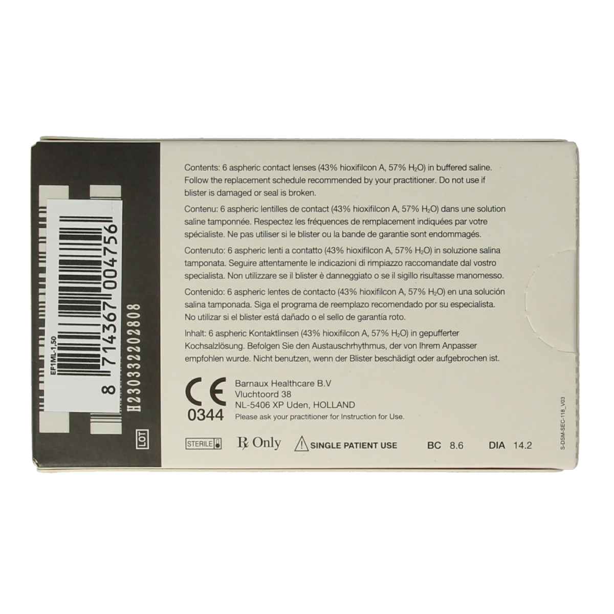Eyefresh Maandlenzen -1.50  6.00 Stuks