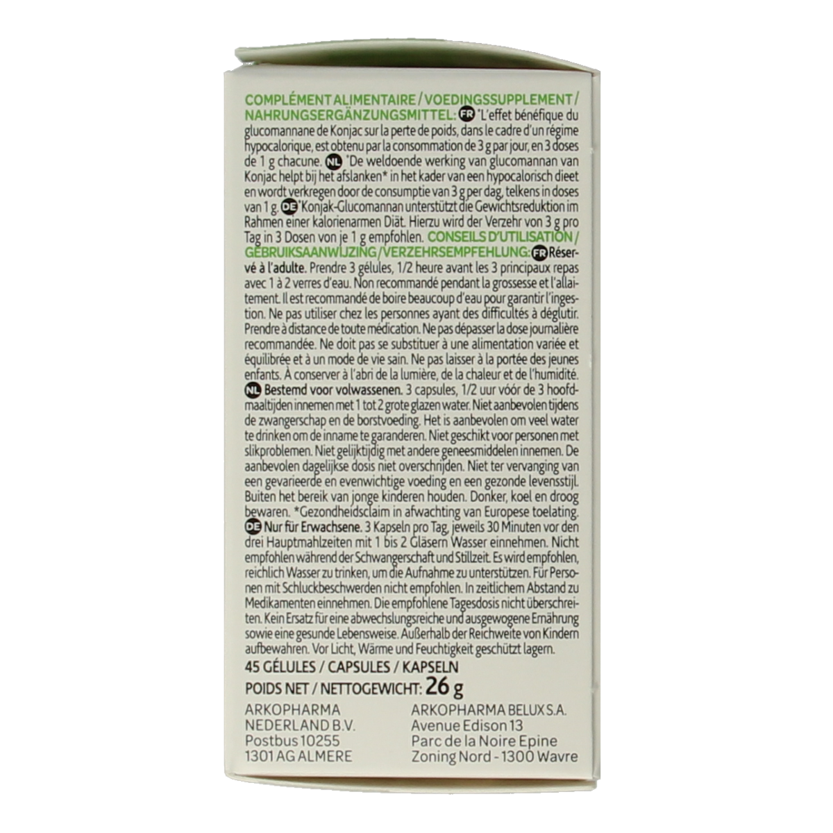 Arkocaps Konjac bio 45.00 Capsules