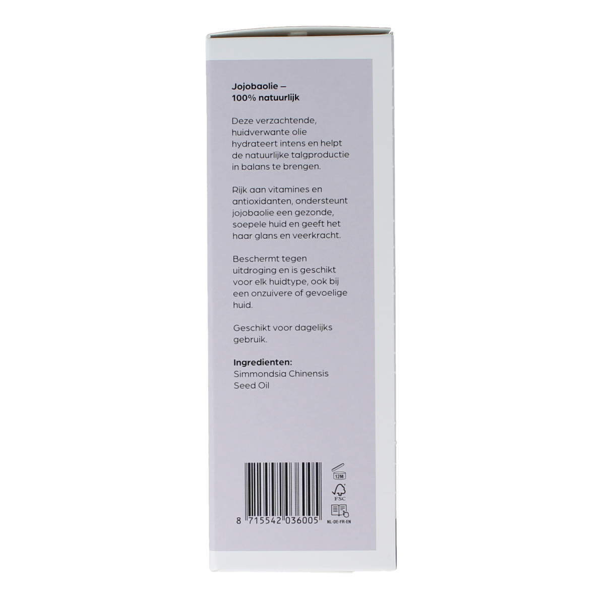 Volatile Jojoba koudgeperst basisolie bio glazen fles 100.00 Milliliter