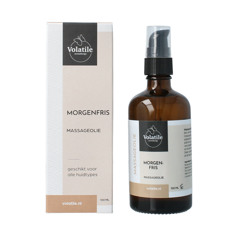 Volatile Massageolie morgenfris glas met pomp 100 Milliliter