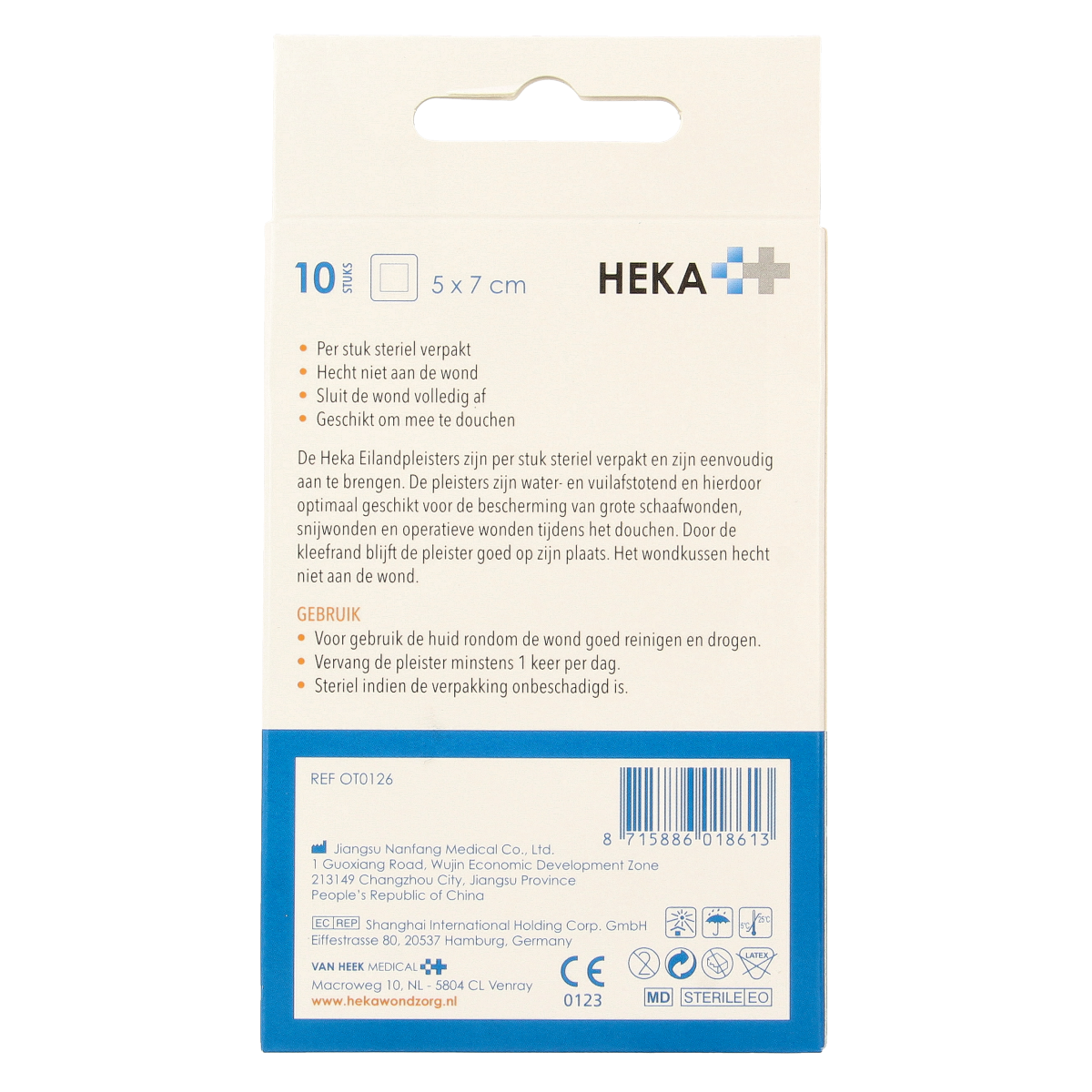 Heka Klein Eilandpleister 5cm x 7cm waterbestendig 10.00 Stuks