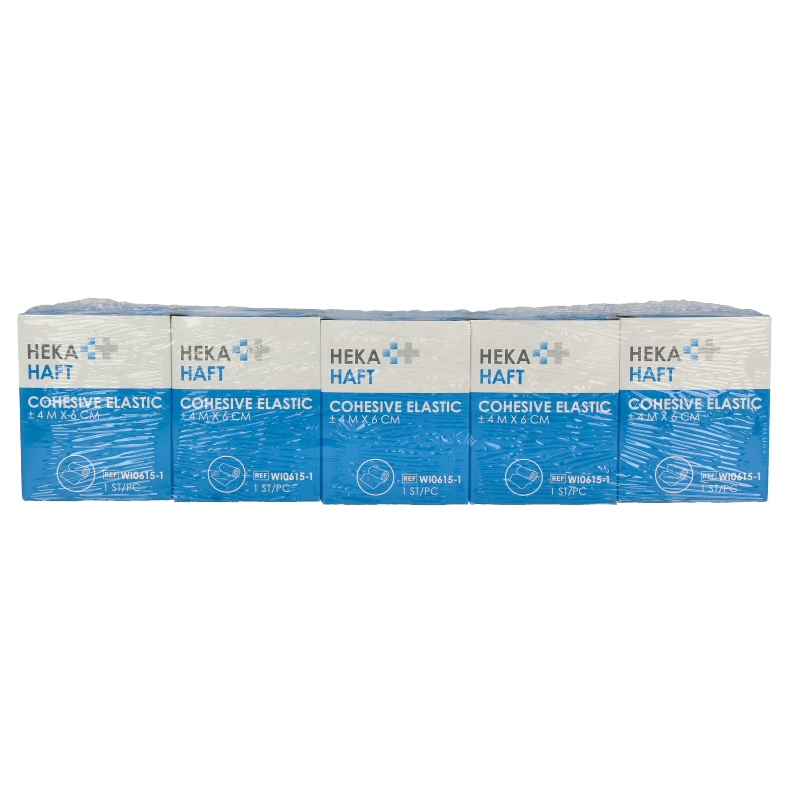 Hekahaft Cohesive windsel 4m x 6 cm 5 Stuks