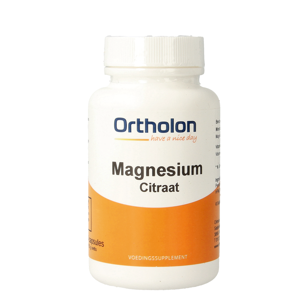 Ortholon Magnesium citraat 60.00 Vegetarische capsules