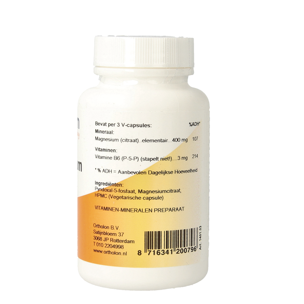 Ortholon Magnesium citraat 60.00 Vegetarische capsules