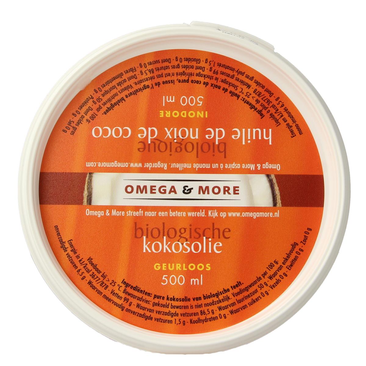 Omega & More Kokosolie geurloos bio 500ml 500.00 Milliliter